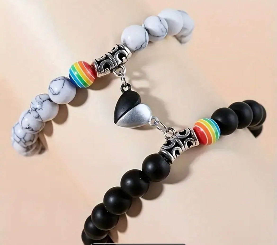 Matching pride couples bracelet