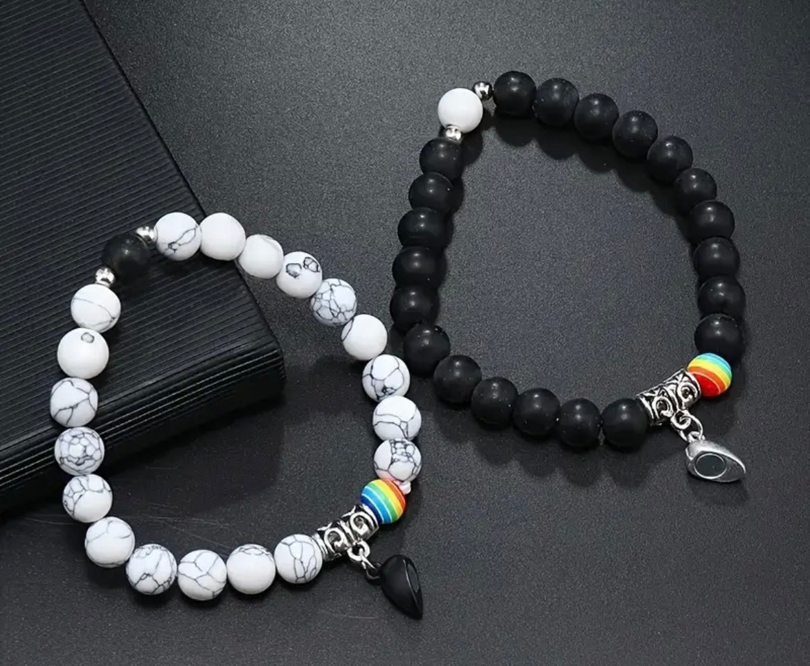 Matching pride couples bracelet